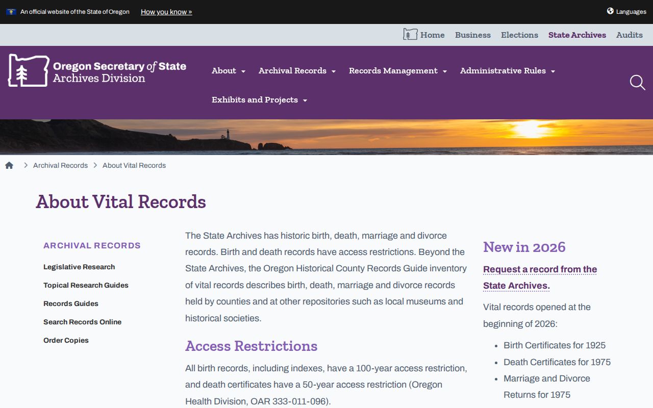 Portland residents directory Oregon State Archives vital records guide